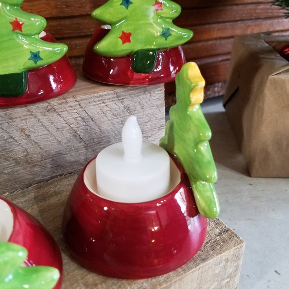 Christmas Tree Ceramic Votive Candle Holder, Christmas Tea Light, Gift for Mom - Picture 9 of 15